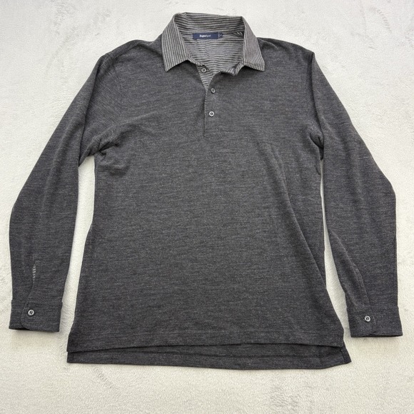 Ermenegildo Zegna Sweater Mens Large Gray Lana Wool Blend Sport Polo Collared